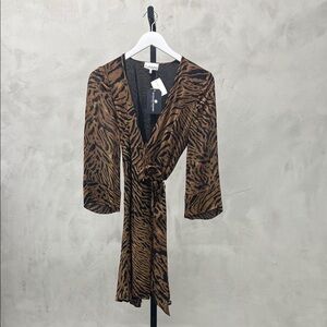 Ganni Brown Tiger Print Dress